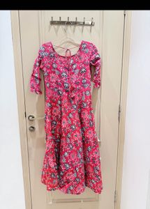 Vibrant Floral Print Ethnic Gown