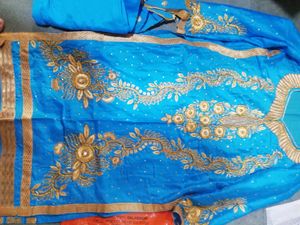 Cotton heavy embroidery and Stone