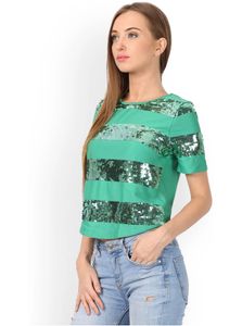 ONLY Green Sequin Top
