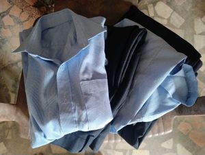 boys  Blue shirt and black pant combo of 2