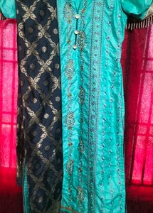 Beautiful Teal Kurta Set with Dupatta