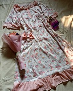 Cute Pink Patterned night dress