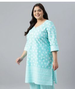 Stylish Blue &amp; White Kurta