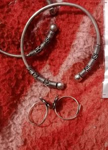 Oxidized Silver Bangles &amp; Rings Set