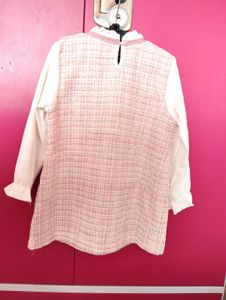 Cute Pink Tweed Girls Dress