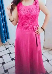 Charming Pink Heart Print Dress