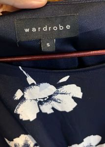 WARDROBE floral Print Navy Dress