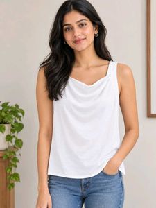 Globus White Sleeveless Top