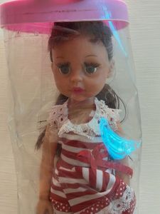 Cute Doll in Red &amp; White Dress