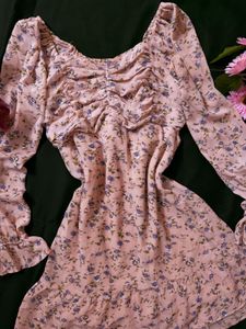 Floral Ruched Mini Dress