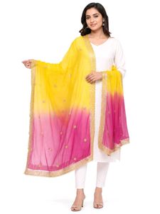 Ombre Yellow & Pink Dupatta