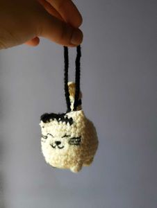 Handmade Crochet Cat Keychain