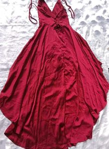 Brand New ( Shein) Red Satin  High Low Dress