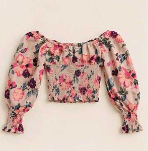 Floral Smocked Long Sleeve Top