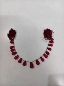 Red Beaded Necklace with Tassels
