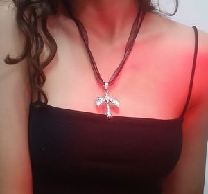 🌷⛓️🩸Lana Del Rey Coded Winged Cross Necklace