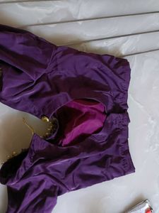 Elegant Purple &amp; Golden Saree