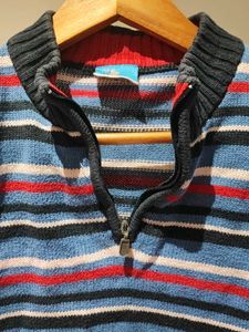 Striped Quarter Zip Sweater