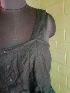Forever 21 Black Corduroy Button-Front Crop
