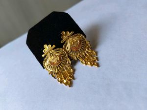 Intricate Gold Tone Dangle Earrings