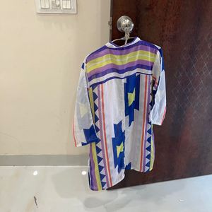 Vibrant Geometric Print Kurta Top
