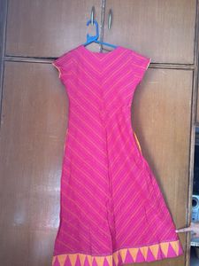 Pink Striped Kurta with Dupatta