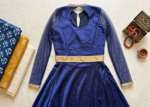 Royal Blue Embroidered Gown