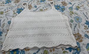 Chic White Crocheted Tank Top