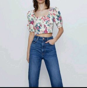 Floral Print Top - ZARA