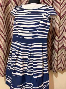 Chic Striped Blue & White Dress