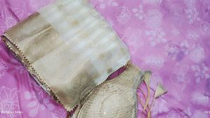 Designer Sequined Blouse with Saree
