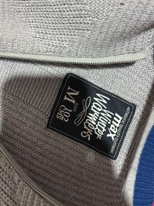 Gray Knit Zip-Up Sweater