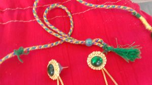 Green Beaded Necklace and Earring Set