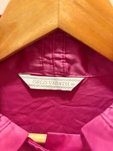 Elegant Pink Satin Button-Up Blouse