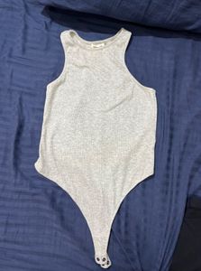 Casual Sleeveless Ribbed Bodysuit