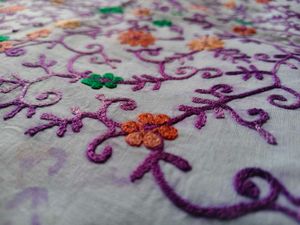 Embroidered White Dress suit Fabric