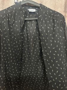 Black Printed Shrug