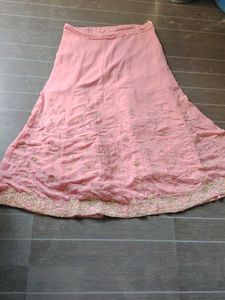 Pink Embroidere hand work bridal lehenga