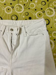 H&amp;M White Wide Leg Jeans
