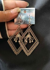 Elegant Gold Tone Jhumka Earrings