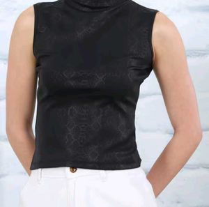 Sleeveless Black Mock Neck Top