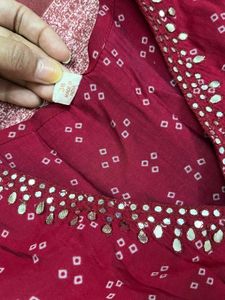 Muslin pink kurti