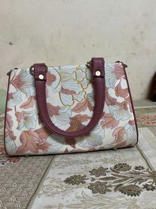 Floral Print Handbag with Strap