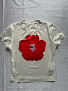 Cute Red Flower Graphic Tee