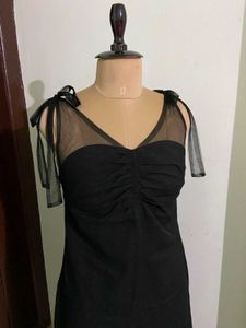 Chic Black Mesh Detail Dress