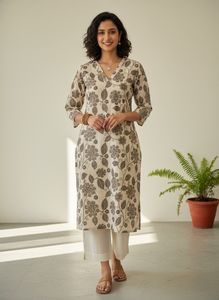 Floral Print Westside Kurta (Cotton)