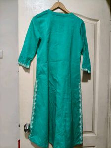 Teal Kurta with Mirror Work