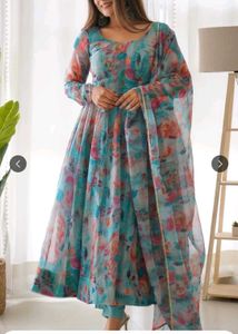 Floral Print Anarkali Kurta Set