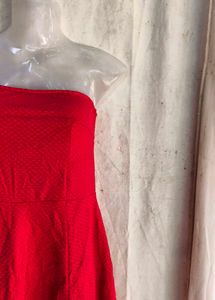 Chic Red Strapless Mini Dress