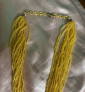Elegant boho Yellow Beaded Necklace